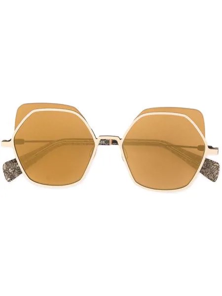 Yohji Yamamoto солнцезащитные очки в массивной оправе