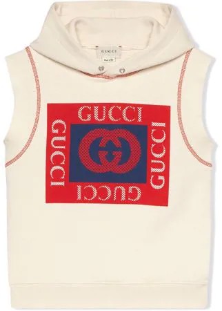 Gucci Kids худи без рукавов с логотипом