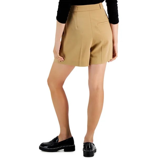 Женские шерстяные шорты с высокой талией Hugo Boss, цвет Pastel Brown