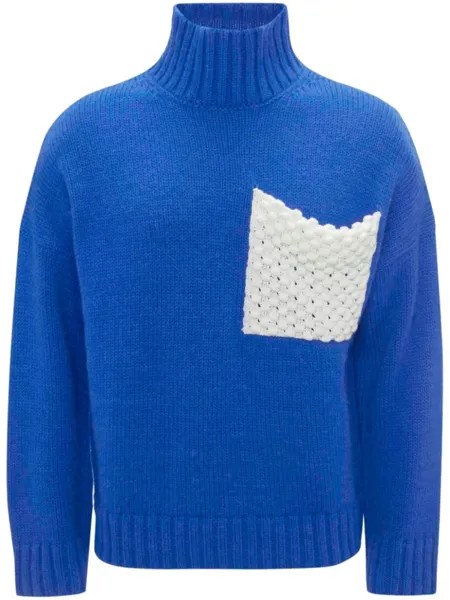 JW Anderson джемпер с высоким воротником и контрастным карманом, синий