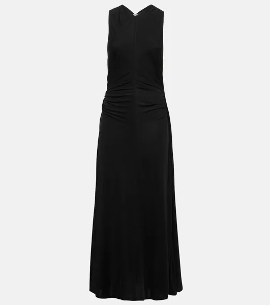 Платье макси из джерси с узлом Bottega Veneta, черный