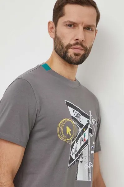 Хлопковая футболка MATEO Desigual, серый