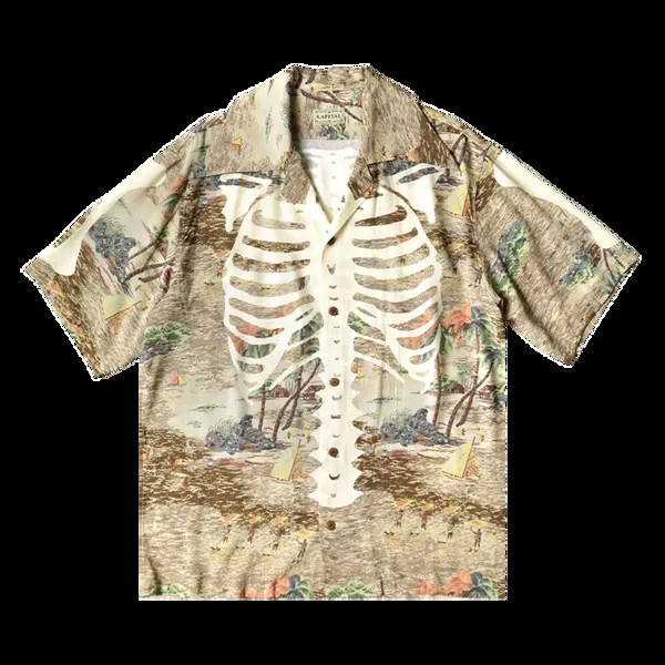Рубашка Kapital Rayon Kamehameha Bone Wrangle Collar Aloha 'Brown', коричневый