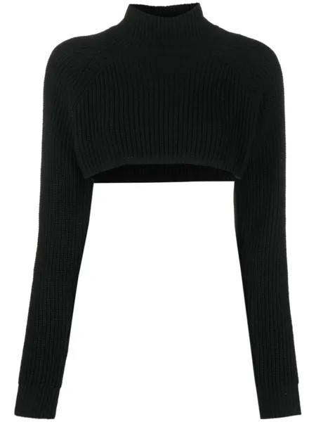 Укороченный джемпер с вышивкой MOSCHINO JEANS, черный