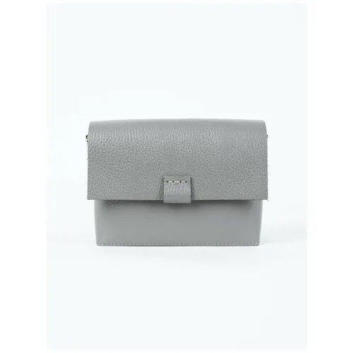 Divalli Женская поясная сумка из натуральной кожи серая A004 grey grain Divalli