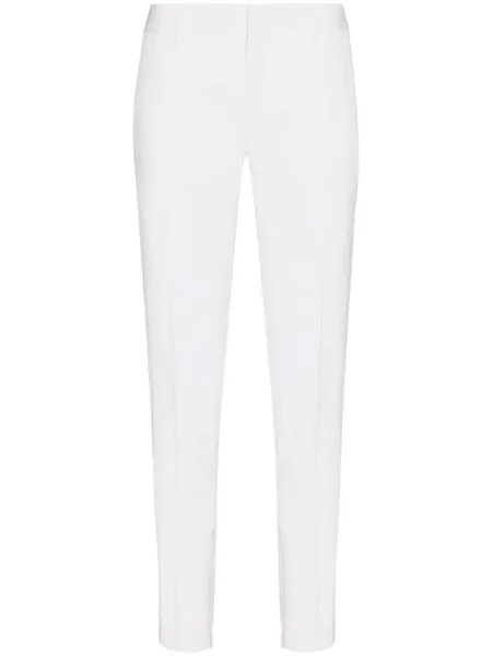 Saint Laurent брюки кроя слим со складками, нейтральный цвет