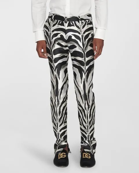 Мужские жаккардовые брюки-смокинги Zebra Dolce&Gabbana