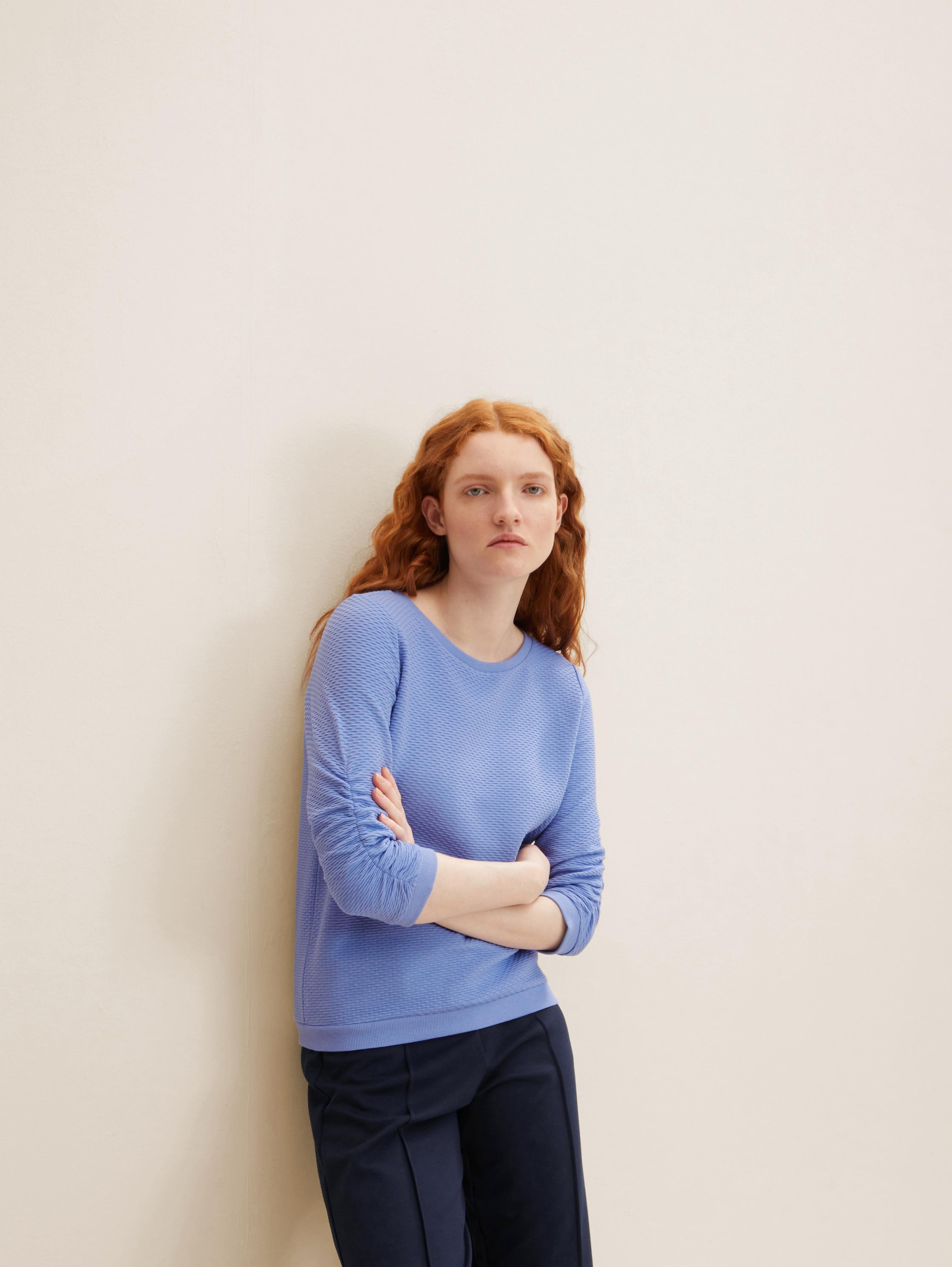 Свитшот женский Tom Tailor Denim 1021114 голубой XL