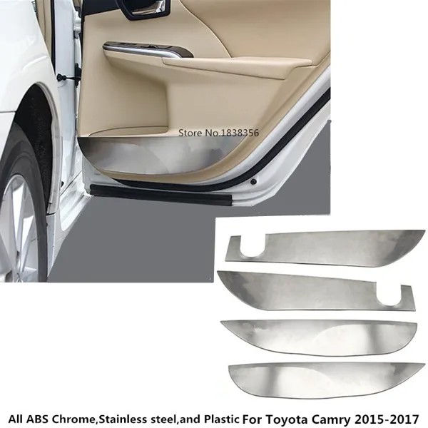 Для Toyota Camry 2015 2016 2017 нержавеющая сталь внутренняя дверь Защитная крышка для стайлинга автомобиля антиударная доска палка отделка украшения