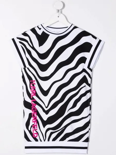 Karl Lagerfeld Kids платье мини с зебровым принтом