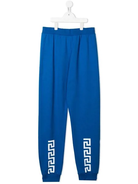 Versace Kids спортивные брюки с принтом La Greca
