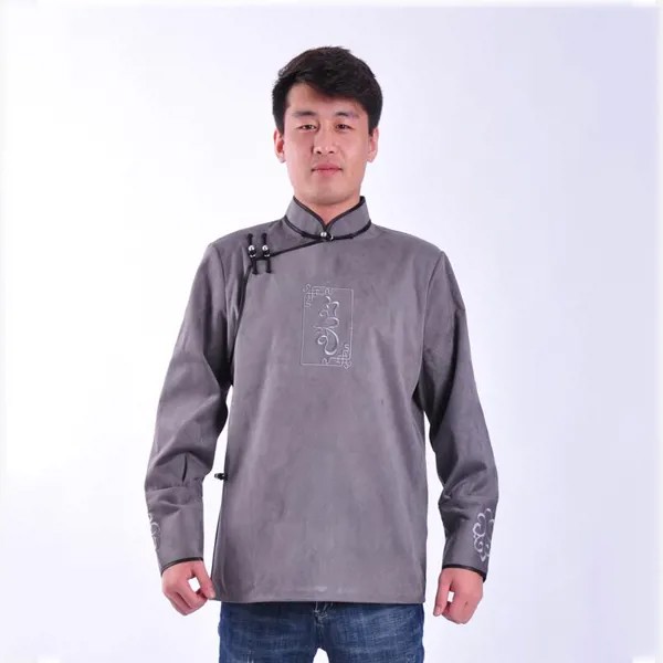 Костюм Тан, традиционная одежда для мужчин, Монгольская Этническая стильная куртка, искусственная Восточная ретро одежда