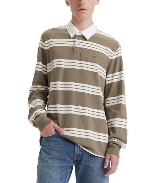 Мужская рубашка для регби классического кроя в полоску с длинным рукавом Levi's, цвет Hemlock Stripe Smokey Olive