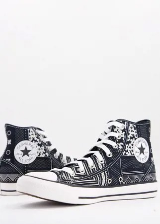 Черные кроссовки с принтом банданы Converse Chuck Taylor All Star Hi-Черный цвет