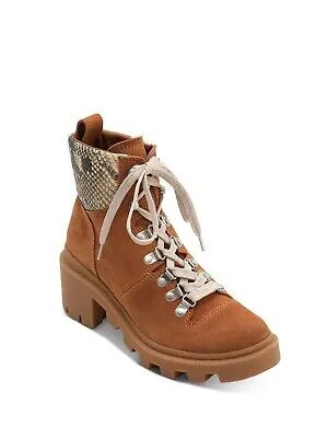 DOLCE VITA Женские коричневые кожаные походные ботинки со змеиным рисунком 1  на платформе Rubi 8.5
