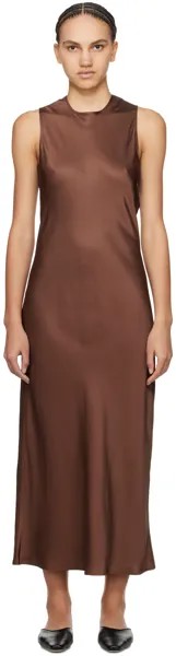 Коричневое платье макси Dydine Baserange, цвет Dark brown