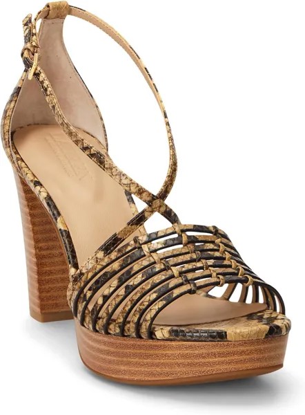 Босоножки Shelby Faux-Snakeskin Platform Sandal LAUREN Ralph Lauren, коричневый