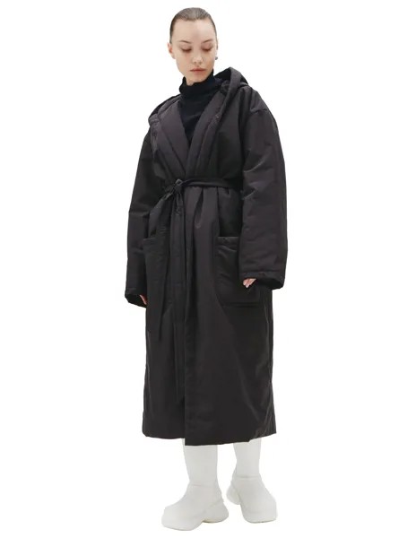 Длинное пальто с капюшоном