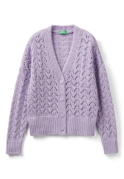 Кардиган Crochet Effect United Colors of Benetton, фиолетовый