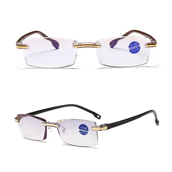 1ШТ Безрамочные очки для чтения Женщины Мужчины Cut Edge Анти Синий свет Ladiex Мужские очки для чтения