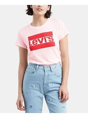 Женская розовая футболка с круглым вырезом и короткими рукавами LEVIS, S