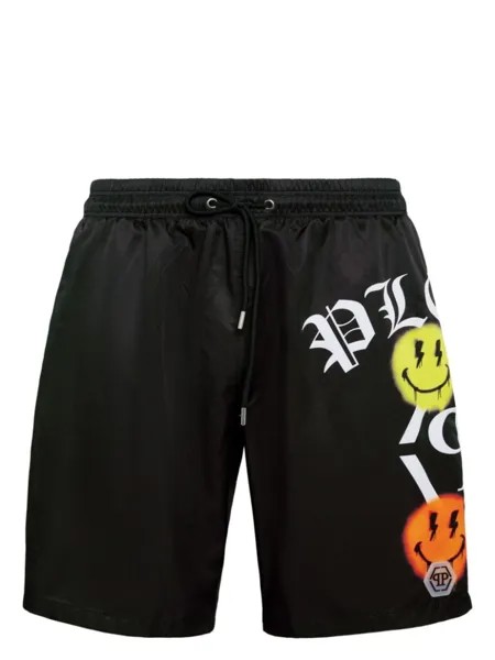 Philipp Plein плавки-шорты с логотипом, черный