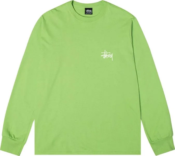 Лонгслив Stussy Basic Long-Sleeve Tee 'Tea', зеленый