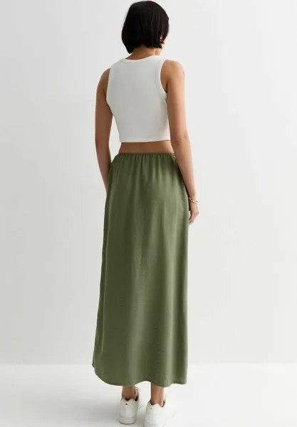 Длинная юбка Split Hem New Look, хаки