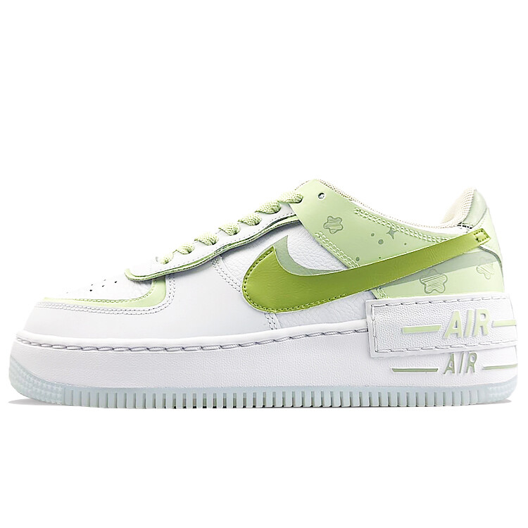 Кроссовки Nike Air Force 1 Skateboarding Shoes Women's Low-top White/Green, зеленый