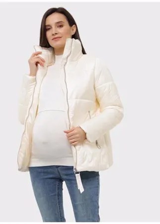Куртка демисезонная 2в1 I love mum Брайтон молочная для беременных (44)