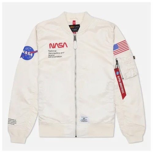 Бомбер ALPHA INDUSTRIES, подкладка, размер S, белый