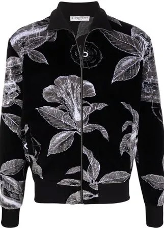 Givenchy бархатная спортивная куртка с цветочным принтом