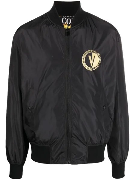 Versace Jeans Couture бомбер с логотипом, черный