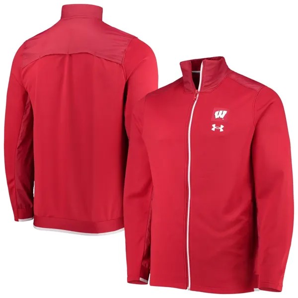 Мужская куртка Red Wisconsin Badgers 2021 Sideline Command с молнией во всю длину Under Armour