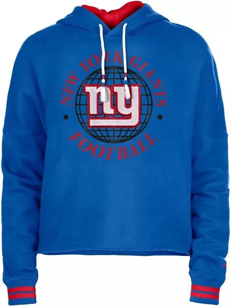 Женская укороченная толстовка New Era New York Giants синего цвета с необработанными краями