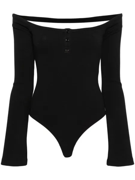 Боди Hyperbole 90's с открытыми плечами Courrèges, черный
