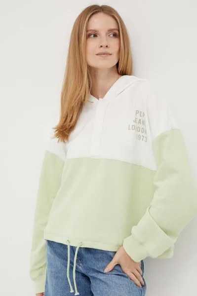 Хлопковая толстовка Pepe Jeans, зеленый