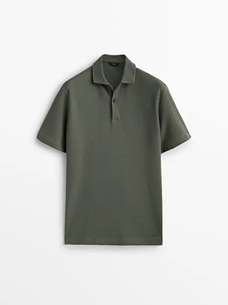 Футболка мужская Massimo Dutti 71028950 зеленая 2XL (доставка из-за рубежа)