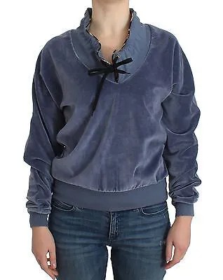 JUST CAVALLI Нижнее белье Синий бархатный кардиган-свитер вязаный IT42/US8 Рекомендуемая розничная цена 320 долларов США