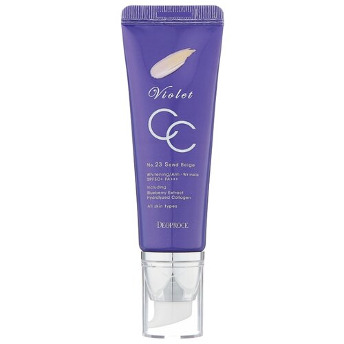 Deoproce CC крем Violet, SPF 49, 50 г, оттенок: 23 sand beige