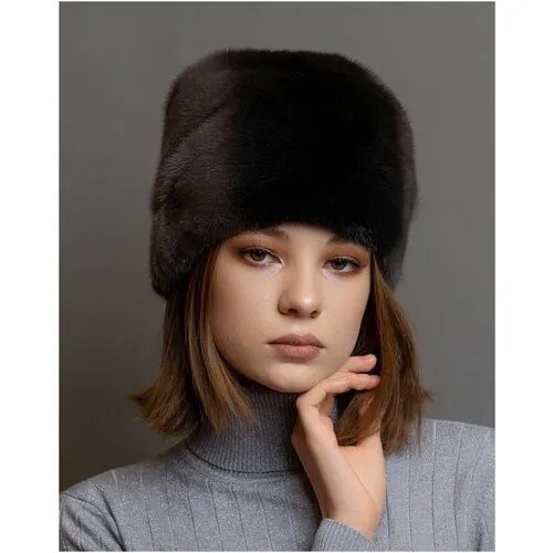 Шапка бини , демисезон/зима, утепленная, размер 53-56, коричневый