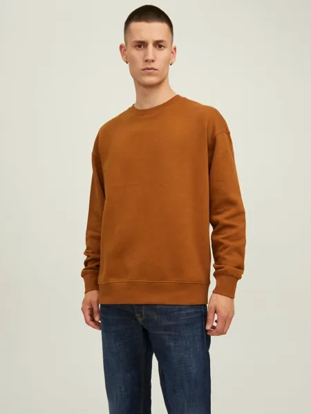 Толстовка Jack & Jones Basic Sweater Langarm Shirt Rundhals Pullover JJESTAR, коричневый