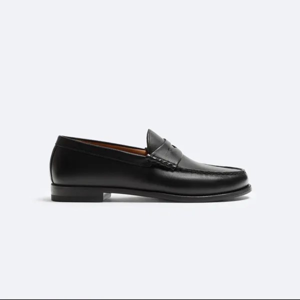Лоферы Zara Leather Penny, черный