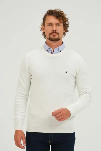 Хлопковый свитер тонкой вязки Giorgio Di Mare, белый