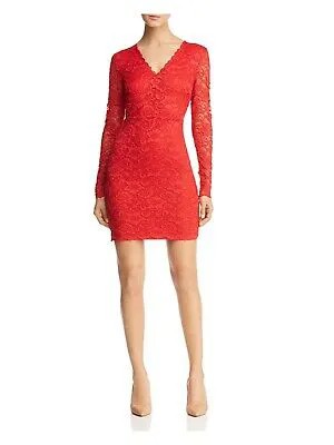 VERO MODA Женское красное платье-футляр красного цвета с длинным рукавом и V-образным вырезом сзади M