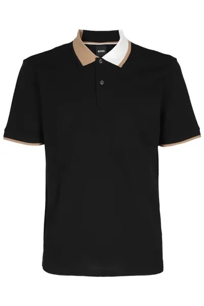 Мужская рубашка поло стандартного кроя HUGO BOSS Parlay 177 черного цвета 50488275 001