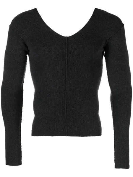 Кашемировый джемпер No.146 с V-образным вырезом extreme cashmere, серый