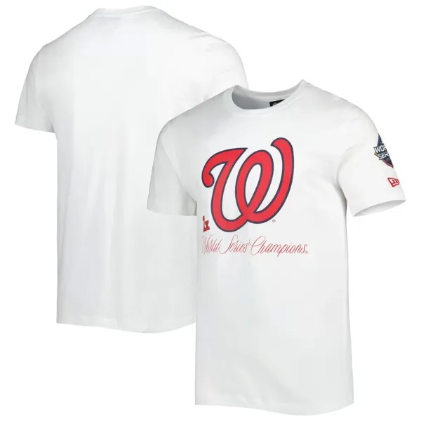 Мужская белая футболка Washington Nationals Historical Championship New Era