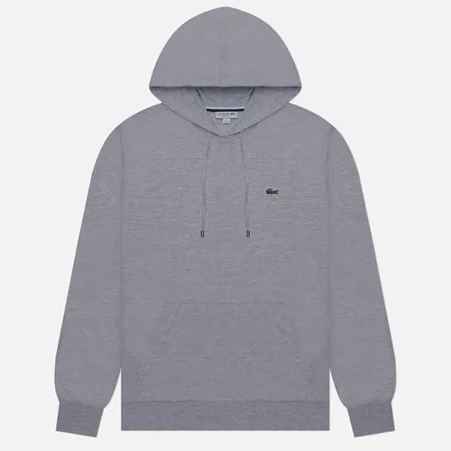 Лонгслив LACOSTE, хлопок, однотонный, размер S, серый
