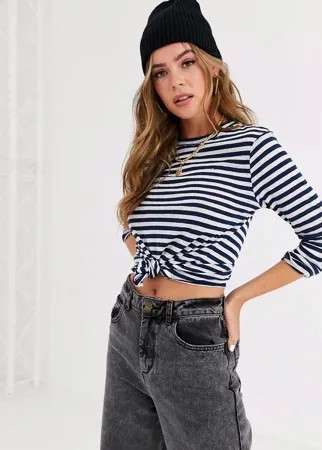 Лонгслив в полоску Tommy Jeans-Темно-синий